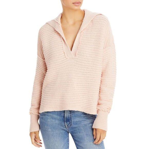 Free People Sweaters - Free People Womens Marlie Pink Slouchy Drop Shoulder Pullover Sweater